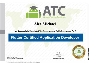 Flutter Certified Application Developer