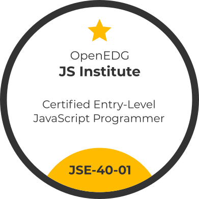 JSE – Certified Entry-Level JavaScript Programmer Certification