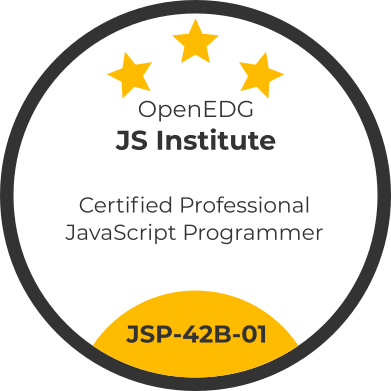 JSPb Certified Professional JavaScript Programmer specialization Back End Web Development